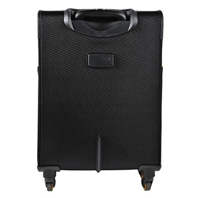Image of Exacompta Ref 18934E Exactive Cabin Suitcase With Wheels and a Telescopic Handle 370 x 550 230mm in Size, Padded Compartment for 15.6&quot; Laptop Black &amp; Orange