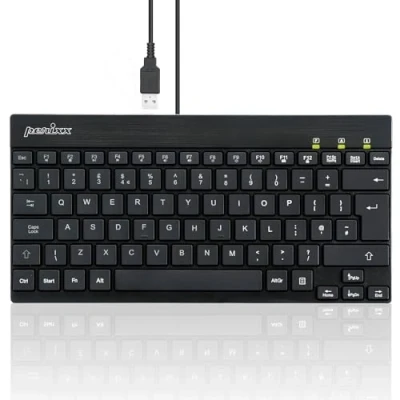 Image of Perixx PERIBOARD 326 Wired USB Mini Backlit Keyboard, Quiet Typing Design, QWERTY UK