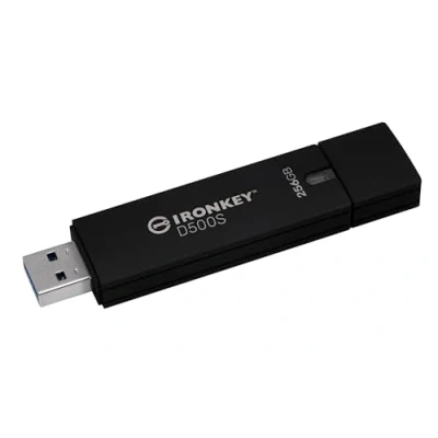 Image of Kingston IronKey D500S hardware encrypted USB flash drive 256GB FIPS 140 3 Lvl (Pending) AES 256 IKD300S/256GB