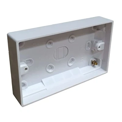 Image of Mr Gadget&#039;s Solutions Surface Mounted Back Box 25mm Wall Pattress Double 2 Gang Electrical Socket