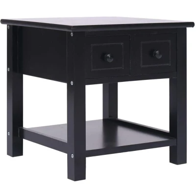 Image of vidaXL Side Table Black 40x40x40 cm Paulownia Wood