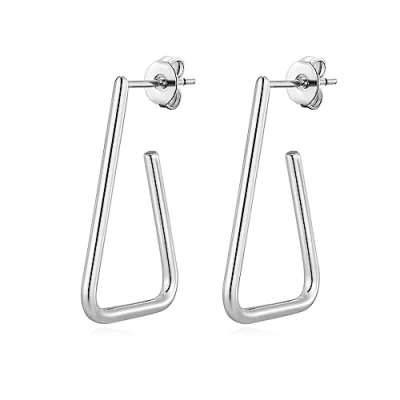 Image of Philip Jones Silver Plated Triangle Hoop Earrings