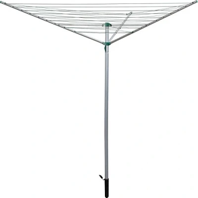 Image of Unibos 3 Arm Rotary Garden Washing Line Clothes Airer Dryer, 45m with Cover, Metal Ground Spike Included