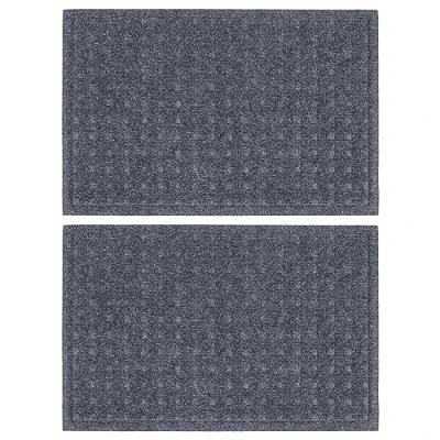 Image of Nicola Spring 2x Grey 60cm x 40cm Heavy Duty Polypropylene Dirt Trapper Door Mat Indoor Non Slip Kitchen Entrance Floor Welcome Doormat