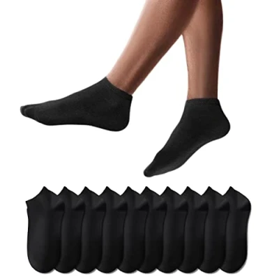 Image of YouShow Short Socks Men Women 10 Pairs Ankle Sneaker Half Booties Cotton Unisex OEKO TEX Standard 100(Black and White,39 42 EU)