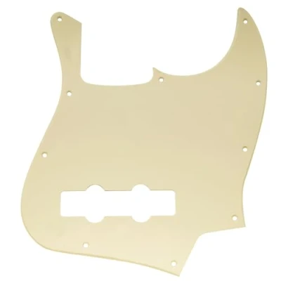 Image of Musiclily 10 Hole J Bass Pickguard for Fender American/Mexican Made Standard Jazz Bass, 1Ply Cream