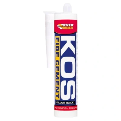 Image of Everbuild KOS Fire Cement Cartridge Ready To Use Resistant Temperatures Up 1250˚C Buff 300ml
