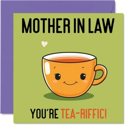 Image of Birthday Cards for Mother in Law Tea riffic Funny Happy Card from Son Daughter Law, Mothers Day Mum 145mm x Joke Greeting Women Her