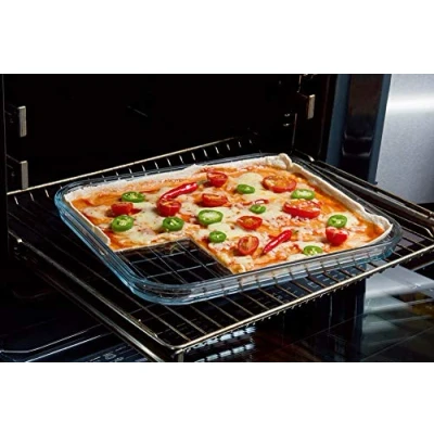 Image of My Home Extra Large Borosilicate Glass Baking Sheet Pan, 38 x 32 3 cm, Tempered, Dishwasher Safe, Oven safe from 40 to +450 C