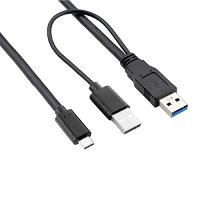 Image of chenyang UC 125 Type C USB to 3.0 Male &amp; 2.0 Dual Data Y Cable for Laptop Hard Disk 60cm