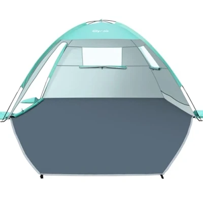 Image of Glymnis Beach Tent 2 3 Person, Large Tents Shelters for Adults, Portable UV Protection Sun Shelter Lightweight Shade Beach, Garden, Picnic