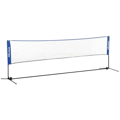 Image of SPORTNOW 4m Badminton Net, Foldable Height Adjustable Outdoor Sports Net with Carry Bag, for Tennis, Badminton, Pickleball, Volleyball, Black and Blue