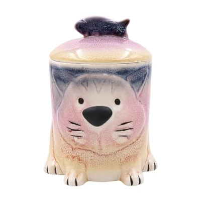 Image of L &amp; P Home Gifts Lesser Pavey Faithful Friends Cat Canister Storage Jars For All Types Of Kitchen Lovey Container Jar With Lids Type Foods