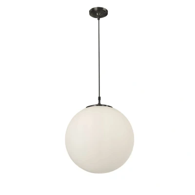 Image of Atom 1 Light Globe Pendant Opal Glass Shade, E27
