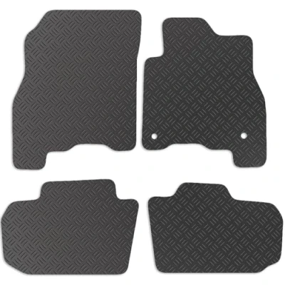 Image of Carsio Rubber Car Mats For Nissan Leaf 2018+ Onwards Tailored Fit Floor Mat Set Complete Accessory Black Custom Fitted All Weather &amp; Heavy Duty, Anti Slip Backing with Clips