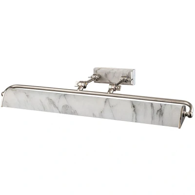 Image of Winchfield 4 Light Large Picture Polished Nickel &amp; White Marble Effect