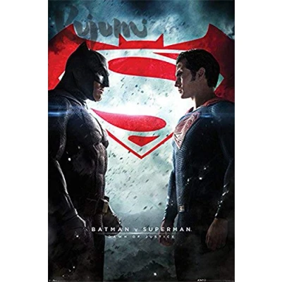 Image of Batman v Superman Showdown Maxi Poster, Wood, Multi Colour, 91.5x61x0.02 cm