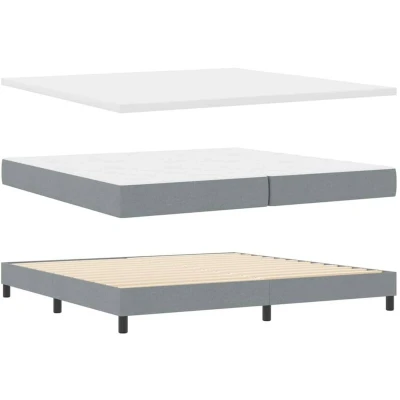 Image of Vidaxl Box Spring Bed with Mattress Light Grey 200 x cm Fabric