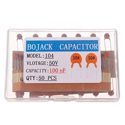 Image of BOJACK 0.1uF 50V ceramic Disc Capacitors 100nF Low voltage high dielectric constant capacitor(Pack of 50 Pcs)