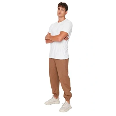 Image of Trendyol Man Normal Waist Skinny Fit Loose Trousers Brown