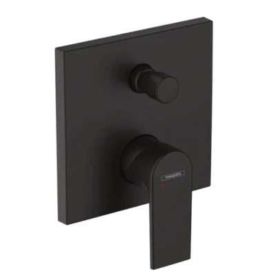 Image of hansgrohe Vernis Shape Flush Mounted Bath Mixer Tap for 2 Functions Matt Black