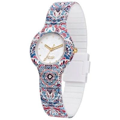 Image of Hip Hop Ladys&#039; Mandala Watch Collection Mono Colour White dial 3 Hands Quartz Movement and Silicon Printed Strap HWU1040