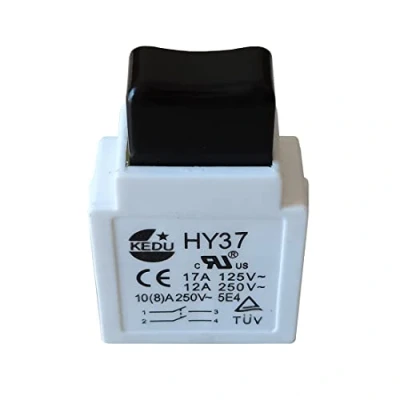 Image of 2Pieces KEDU HY37 Trigger Switch Power Tools Push Button Switches 17A 125V 12A 250V 5E4 TUV, Black