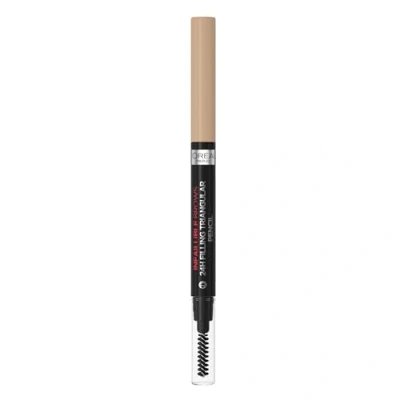 Image of L&#039;Oreal Paris Eyebrow Liner, Brow Filling Triangular Pencil, Natural Matte Finish, With Spoolie Brush, Up to 24H Wear, Infallible 24H, 7.0 Blonde