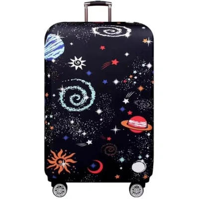 Image of Printed Design Travel Trolley Case Cover Protector Washable Suitcase Luggage Storage Covers for 18 32 Inch (space, XL 29&quot; 32&quot; inches case)