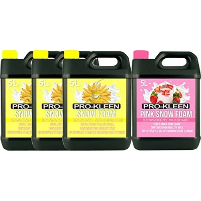 Image of Pro Kleen 3 x Banana milkshake YELLOW Snow Foam 1 Strawberry PINK with Wax Super Thick &amp; Non Caustic Extremely Powerful Easy To Use