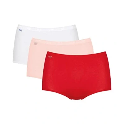 Image of Sloggi Women&#039;s Basic+ Maxi Brief, Red Light Combination 22 (3 Pack)