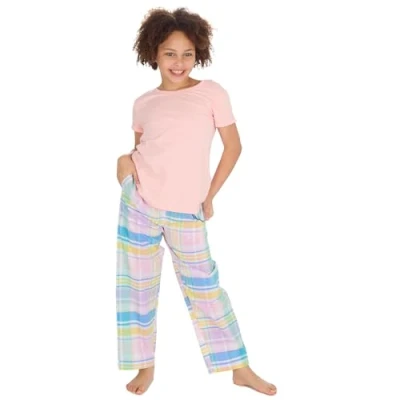 Image of undercover lingerie Girls Check Long Pyjamas 15C631 Pink Top 13 Years