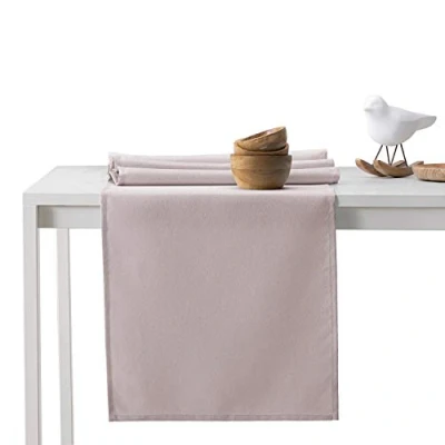 Image of AmeliaHome Table Runner 40 x 140 cm Lotus Effect Water Repellent Shiny Powder Pink Empire