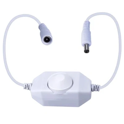 Image of DC 12V 24V 3A LED Strip Dimmer Switch Luxury PWM Controller for Tape Elegant Ribbon Cord with Rotary High End 5.5mm x 2.1mm Jack Lighting (White 1Pcs)