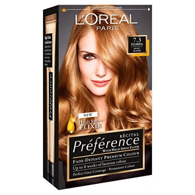 Image of L&#039;Oreal Paris Preference Hair Dye, Long Lasting, Luminous Permanent Colour, 7.3 Florida