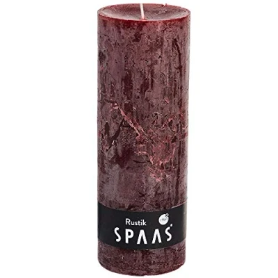 Image of Spaas Rustic Unscented Pillar Candle 68/190 mm, ± 95 Hours, Wine Red