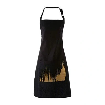 Image of Premier Housewares Apron, Cotton, Black/Gold