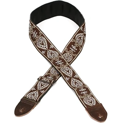 Image of Levy&#039;s Leathers 2&quot; Vintage Hootenanny Jacquard Weave Guitar Strap with Garment Leather Backing (M8HTV 24)