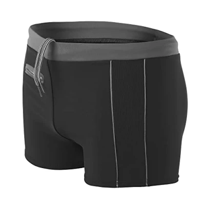 Image of Aquarti Men&#039;s Swimming Shorts Basic with Inner Cord, 010 Black/Grey, L