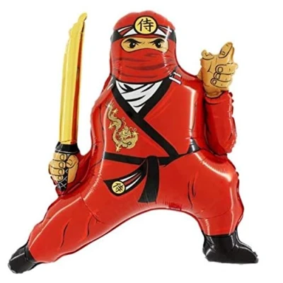 Image of Grabo Ninja Reusable Red Foil Balloon, 60 x 70 cm, Unisex, All Ages, General Audience, 1 Piece