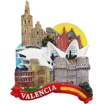 Image of Valencia Spain 3D Fridge Magnet Travel Souvenir Gift Collection Home &amp; Kitchen Decoration Whiteboard Magnetic Sticker Refrigerator