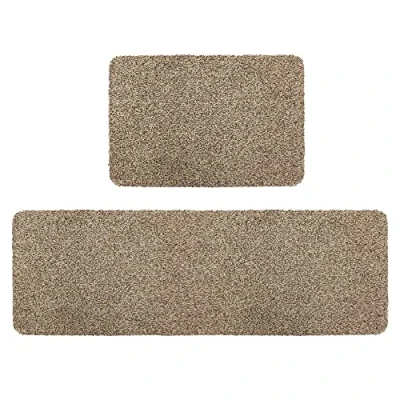 Image of JVL Tanami Machine Washable Doormat and Runner, Beige