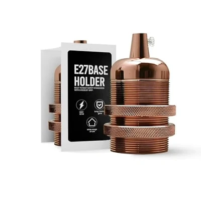 Image of LEDSone Vintage Retro Rose Gold Bulb Socket Lamp Holder Industrial Edison E27 Light for DIY Pendant Wall Suitable Lampshades 1Pcs