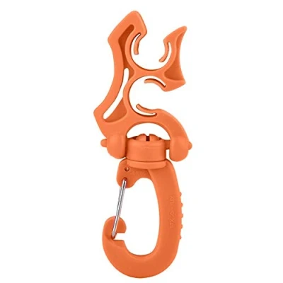 Image of Keenso Scuba diving Double Hose Holder with Clip, BCD Clip Regulator Retainer Buckle Hook for Dive Snorkeling(Orange)
