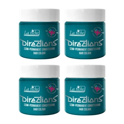 Image of 4x La Riche Directions Semi Permanent Hair Color 100ml Tub Turquoise