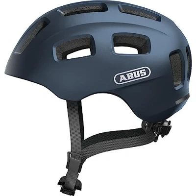 Image of ABUS Youn I 2.0 bike helmet with light for children, teenagers and young adults girls boys blue, size S