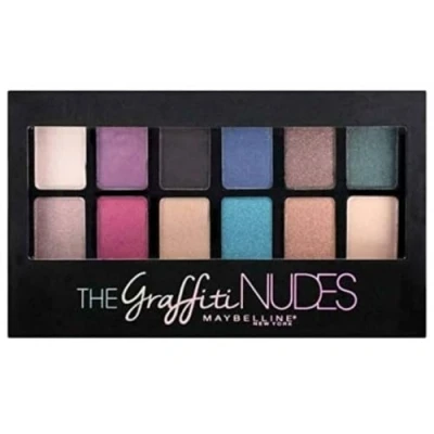 Image of Maybelline Palette, The Graffiti Nudes, 1 count (Pack of 1), Eye Shadow, Full Coverage, Metallic Finish, Assorted Colors, Natural, Unisex, Box