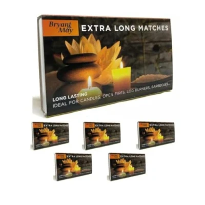 Image of 5 Boxes of Bryant &amp; May Extra Long Matches