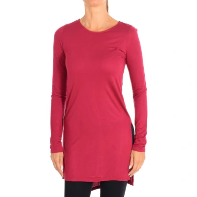 Image of United Colors Of Benetton Womens Long sleeve round neck dress 3I65E1B75 woman Burgundy Size X Small