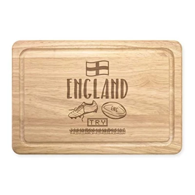 Image of Rugby England Rectangular Wooden Chopping Board